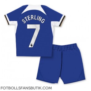 Chelsea Raheem Sterling #7 Replika Hemmatröja Barn 2023-24 Kortärmad (+ Korta byxor)